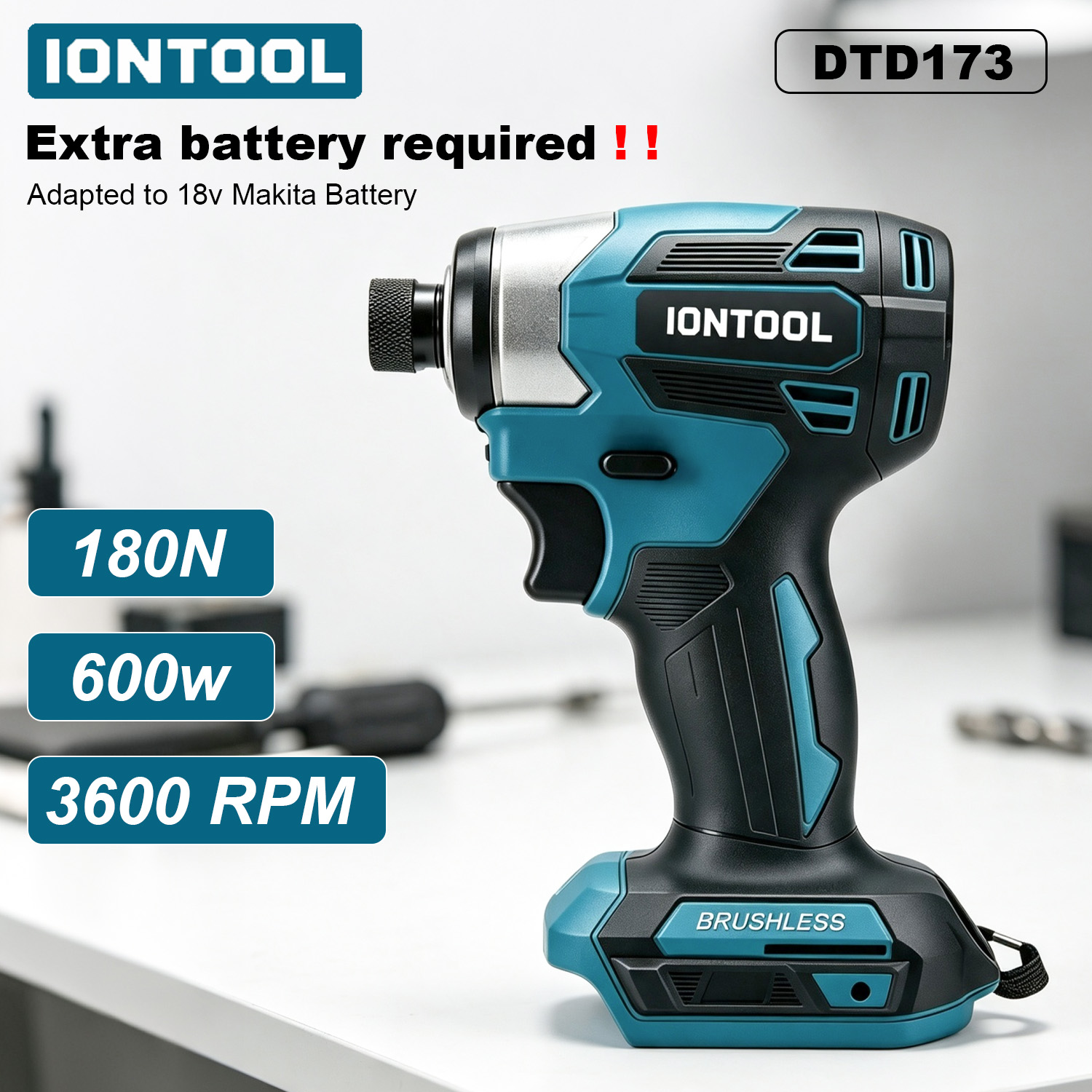 Furniture Joinery Hardware - IONTOOL 180N 3600RPM 18V Cordless Impact