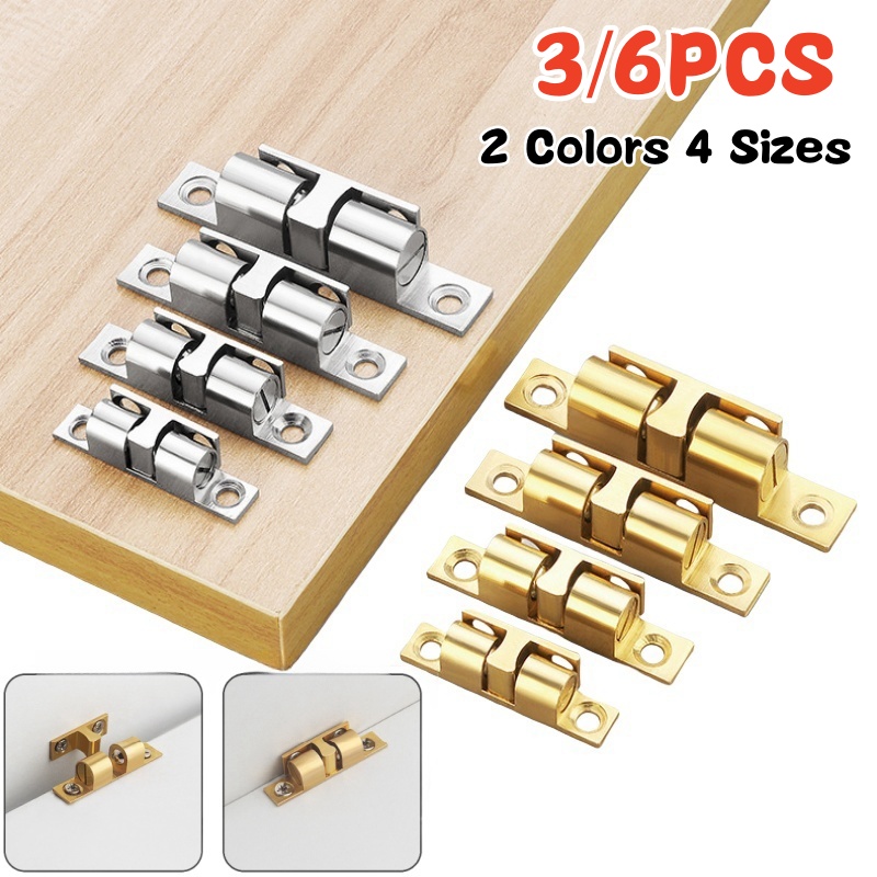 Furniture Interlocking Hardware - 3/6pcs Cabinet Closet Door Ball Catch,Brass