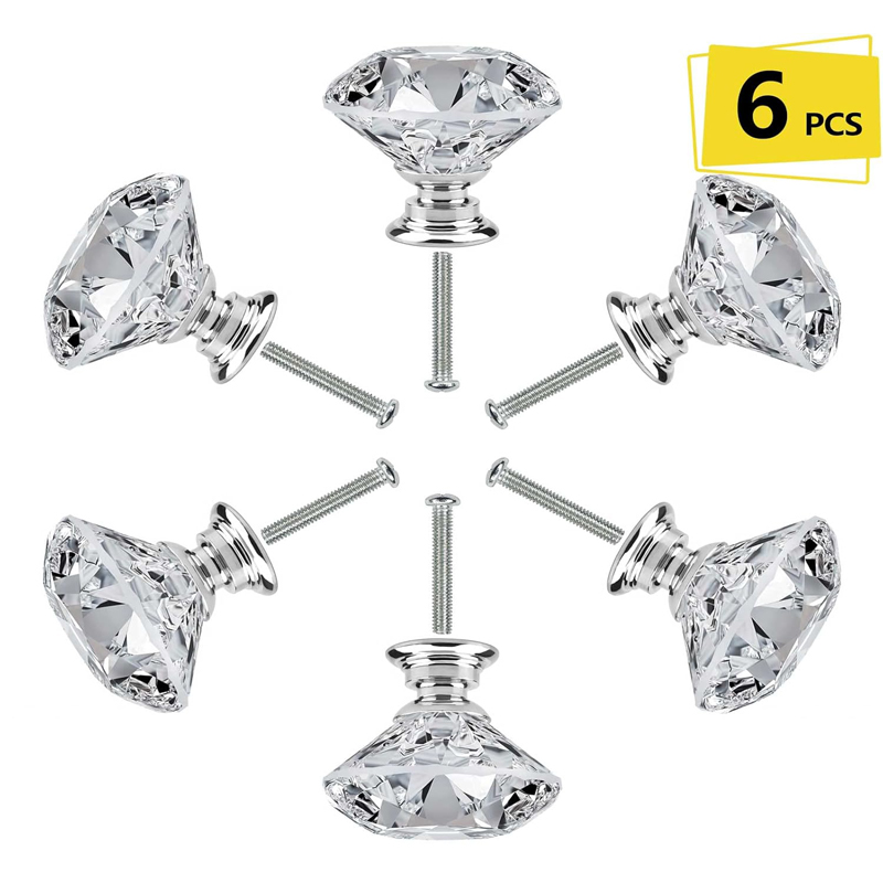 Furniture Interlocking Hardware - 6Pcs Cabinet Knob with Screws 30mm