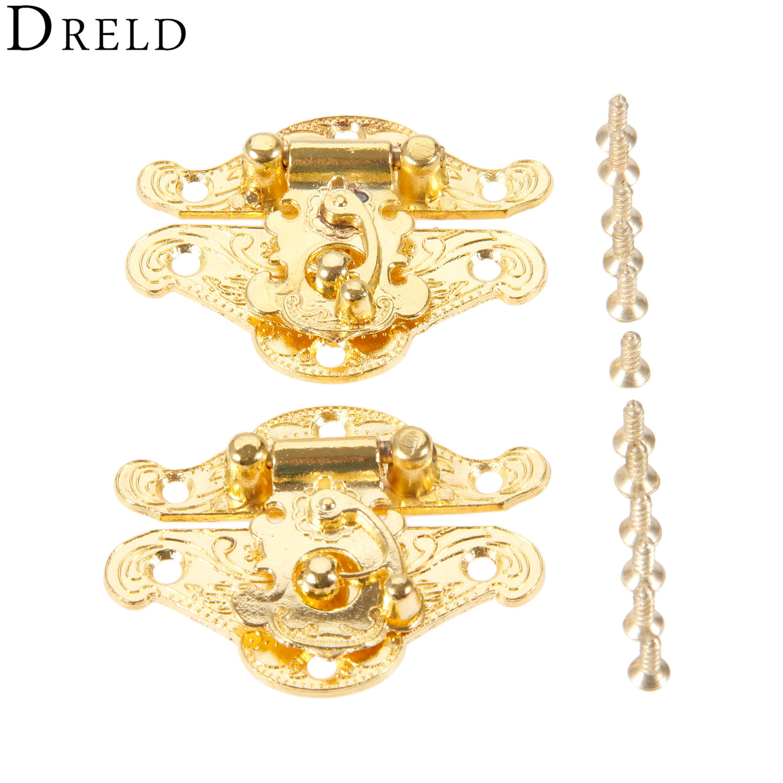 DRELD 2Pcs Antique Gold Box La - огляд і ціна Furniture Interlocking Hardware