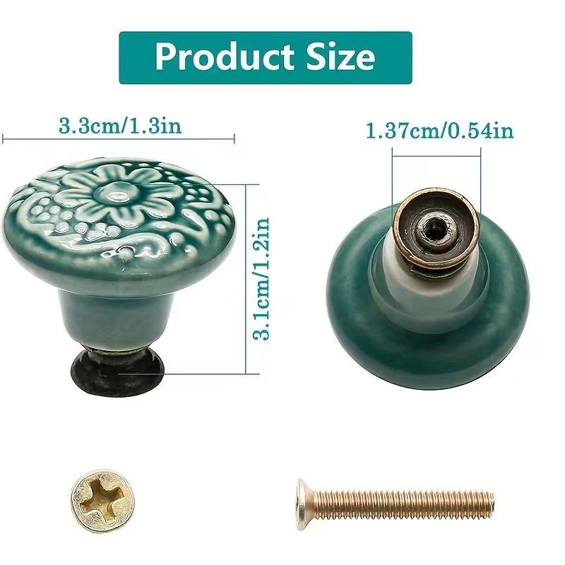 12pcs Ceramic Cabinet Knobs, F - огляд і ціна Furniture Interlocking Hardware